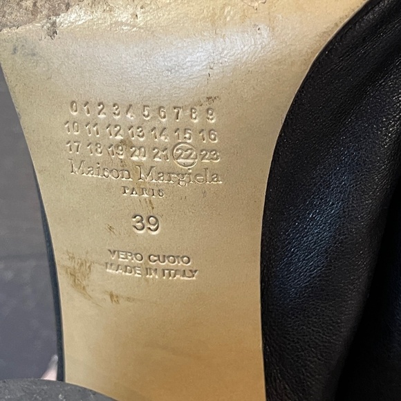 MAISON MARGIELA Black Tabi leather Ankle Heel Boots size 39 - Picture 11 of 15